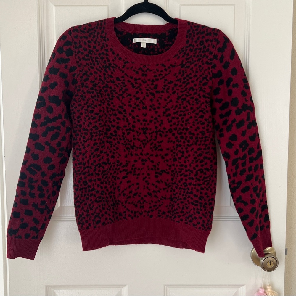 I.t. 5cm Leopard Wool Blend Crew Neck Pullover Sweater Size 1/X-Small